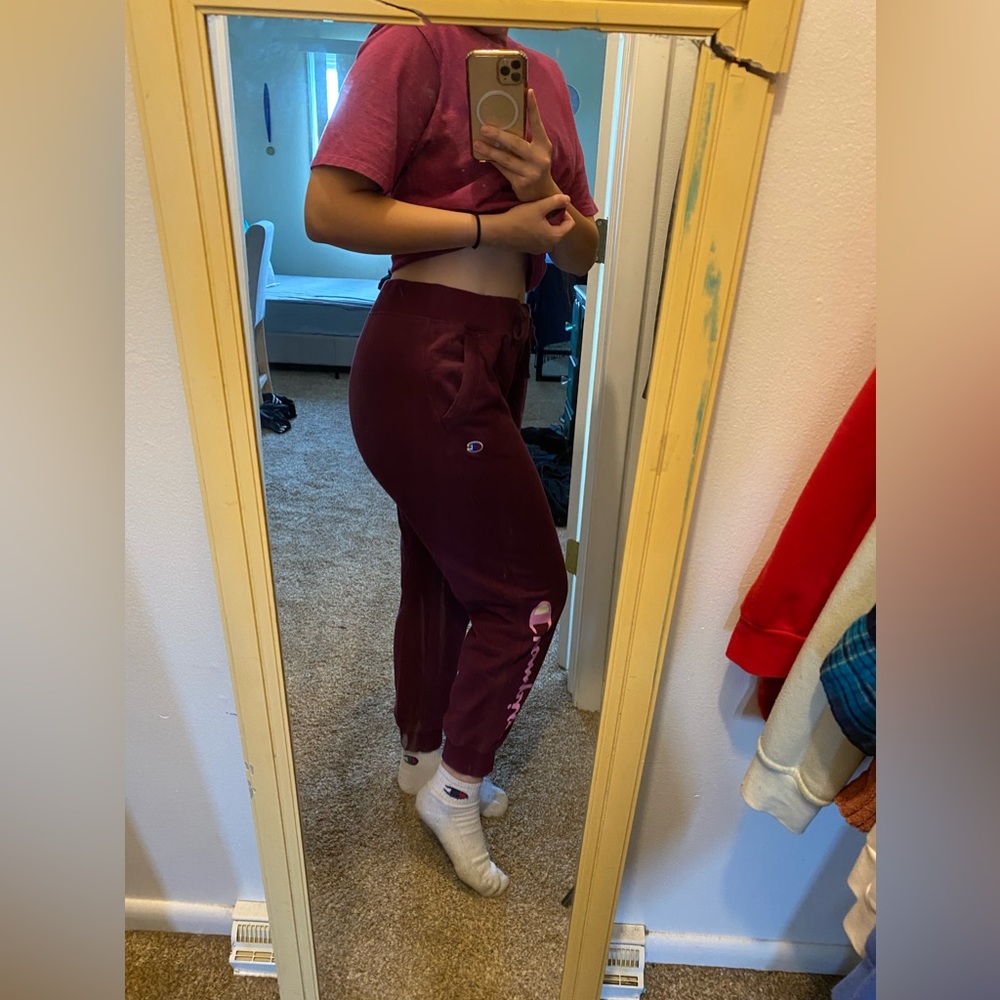 marron champion sweatpants
